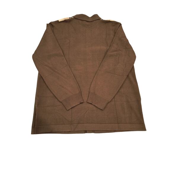 NWT PJ Paul Jones Vintage Striped Men's LS Cardigan BD Sweater XL Brown - Picture 3 of 5